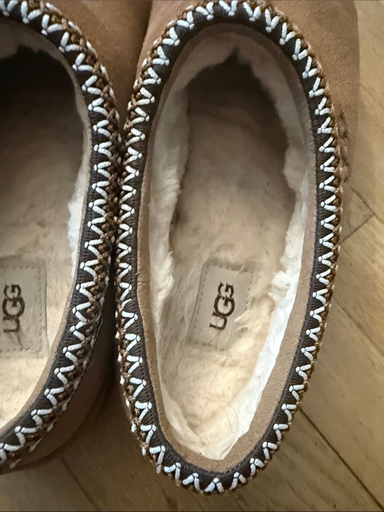 UGG Chestnut Slip-On Suede Shearling Mules